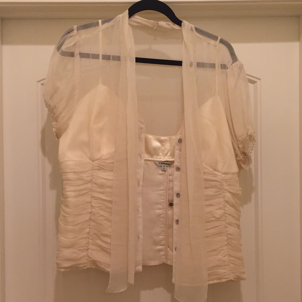Airy, flirty sheer blouse - (A-13)